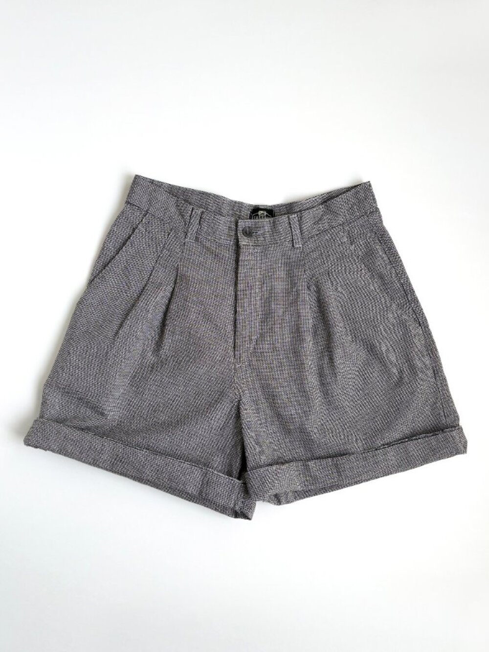 Vintage 90s Lee High Waisted Houndstooth Pleated Shorts 100% Cotton